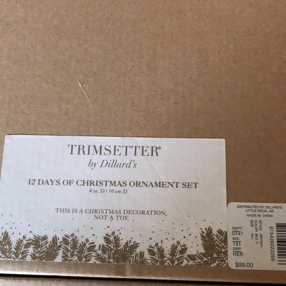 Collectible Trimsetter The 12 Days of Christmas Glass Ornament Set - Picture 4 of 4